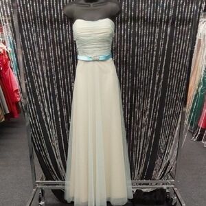 Two Tone Tulle Strapless Gown